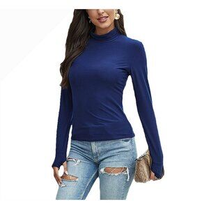 NWT Cotton Rich Funnel Neck Long Sleeve Top Size Medium